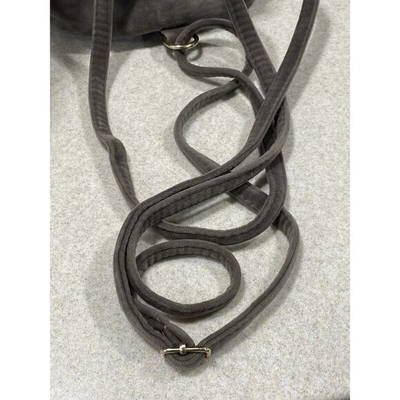 Beautiful Embroidered Mini Backpack Brown Suede With Snap Button Closure-Travel - Picture 10 of 13